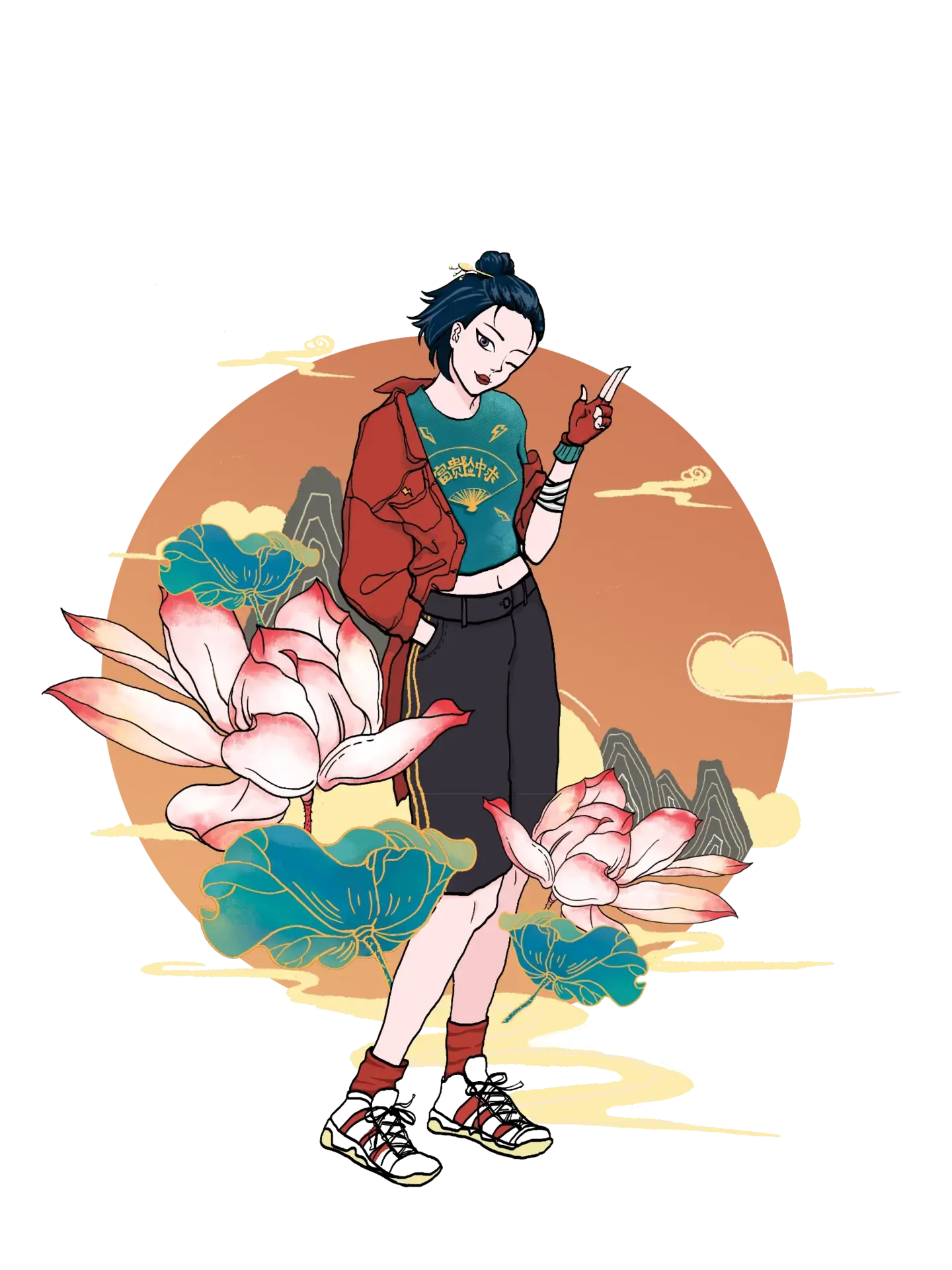 人女服花PNG免抠图片