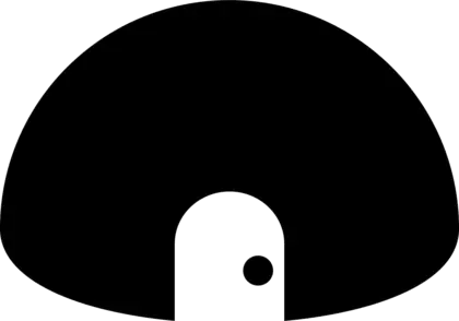 黑色图标象征雪块砌成的圆顶小屋