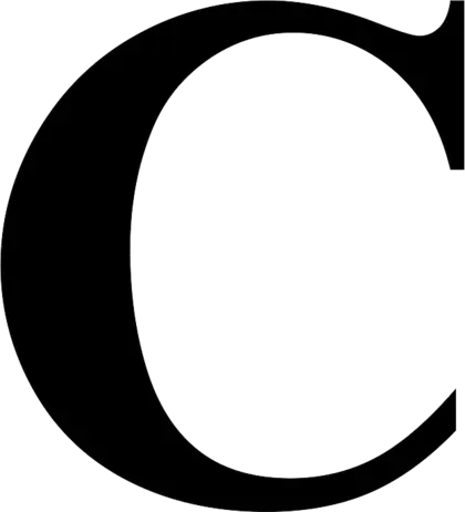 黑色抽象矢量图字母cPNG免抠图片