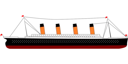 黑色矢量图设计泰坦尼克号PNG免抠图片