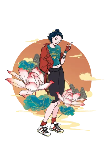 人女服花PNG免抠图片