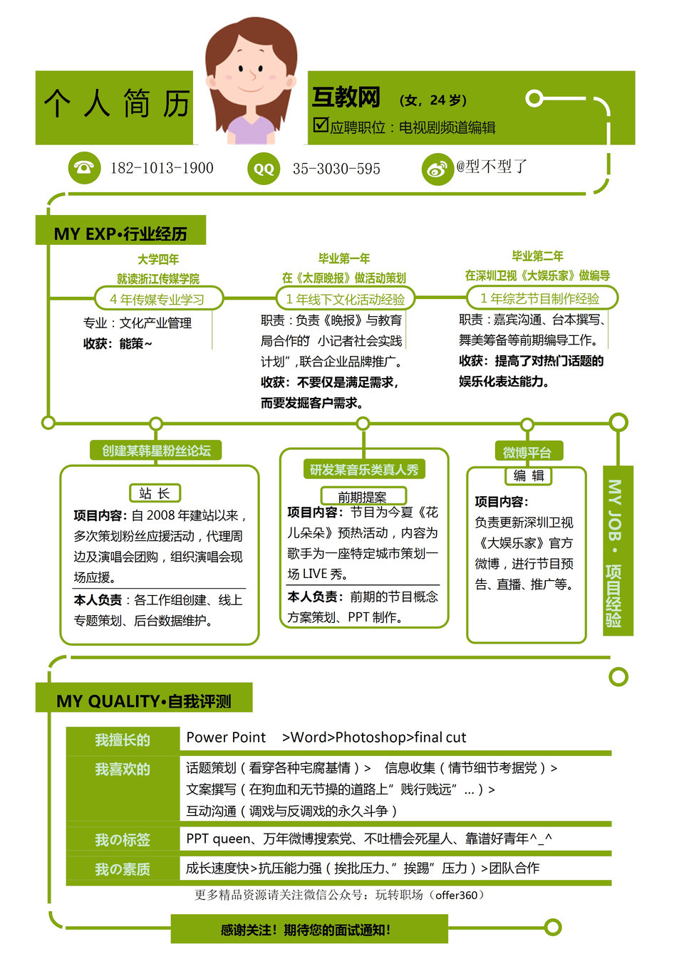 自我简介应届生简历求职word简历模板-1