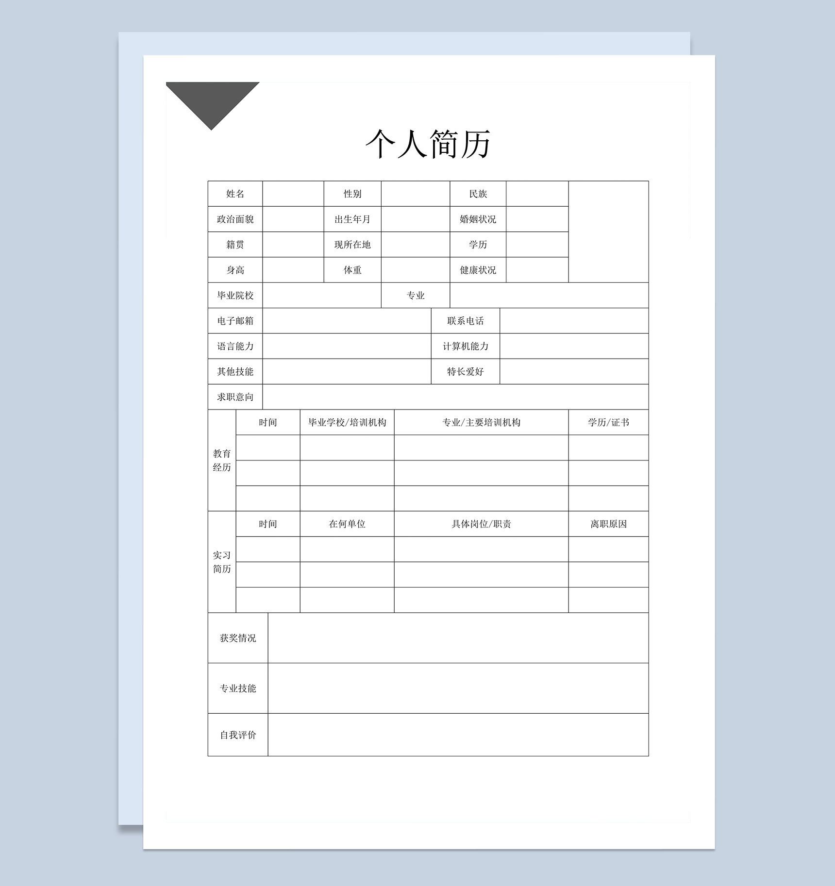 医生行业应聘面试简历Word模板-1