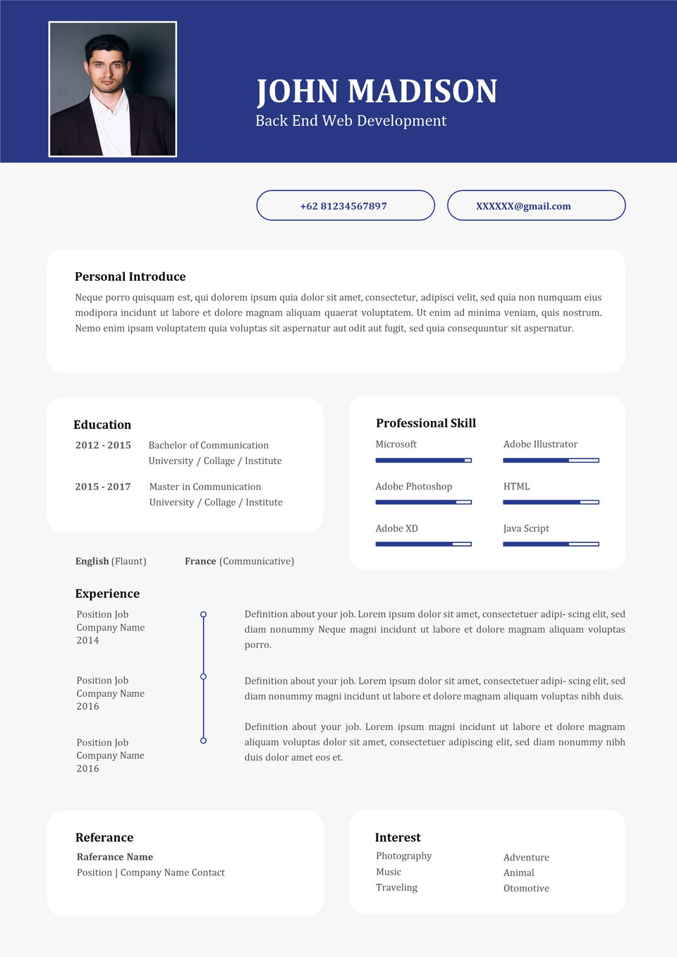 后端开发网页开发工程师通用的个人简历求职简历Word模板-1