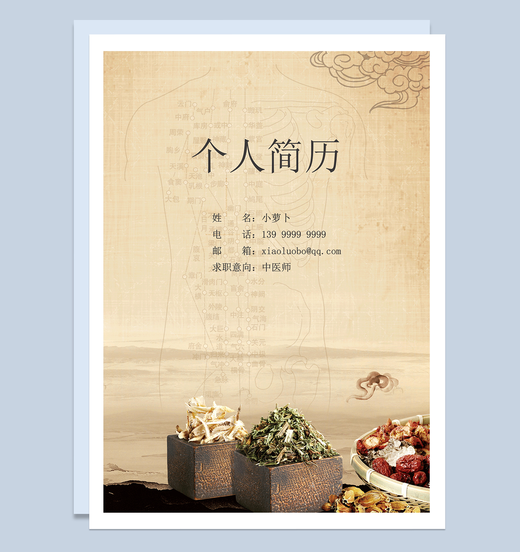 中医师面试求职简历Word模板-1