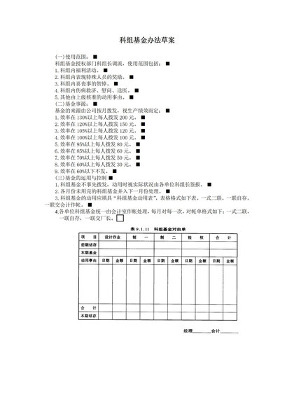 科组基金使用范围运用管理办法规定word模板